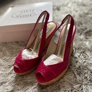 Fuchsia Hot Pink platform wedges